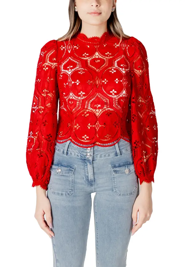 Morgan De Toi Rdeča čipkasta bluza Morgan De Toi