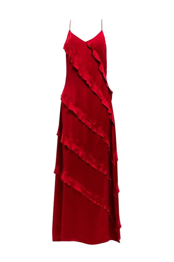 Twinset Rdeča dolga obleka brez rokavov