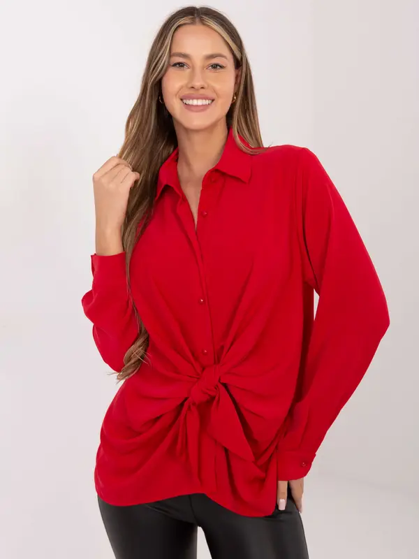 Factory Price Rdeča majica z vozlom