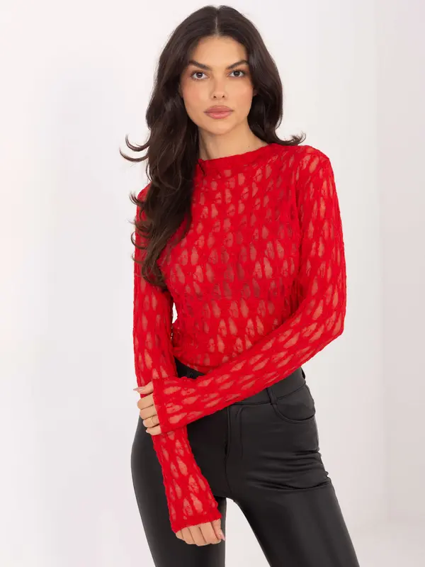 Italy Moda Rdeča vzorčasta bluza