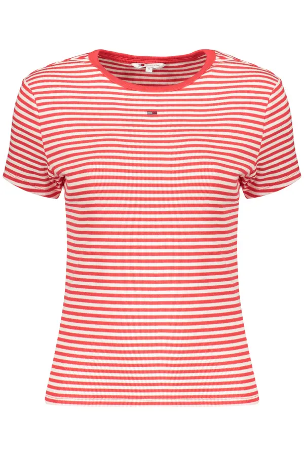 Tommy Hilfiger Rdeča ženska majica s kratkimi rokavi