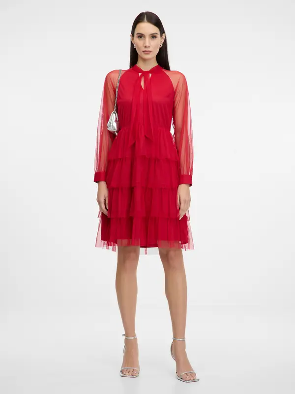 Orsay Rdeča ženska obleka ORSAY