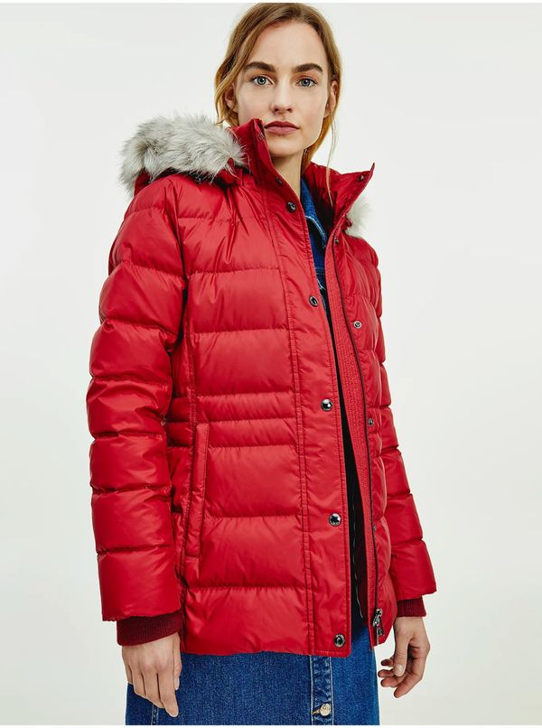 Tommy Hilfiger Rdeča ženska zimska jakna Tommy Hilfiger - ženske