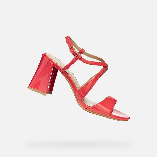 GEOX Rdeči ženski sandali Geox New Eraklia