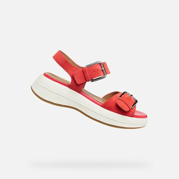 GEOX Rdeči ženski sandali Geox Spherica Ecub-3 S