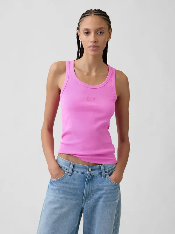 GAP Rebrast top brez rokavov GAP z logotipom