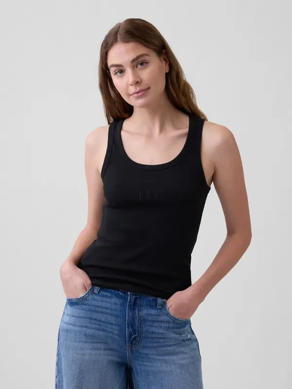 GAP Rebrasta majica brez rokavov GAP z logotipom