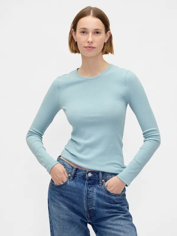 GAP Rebrasta majica z dolgimi rokavi GAP