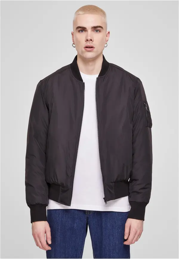 Urban Classics Recyclet Basic Bomber Jacket Black