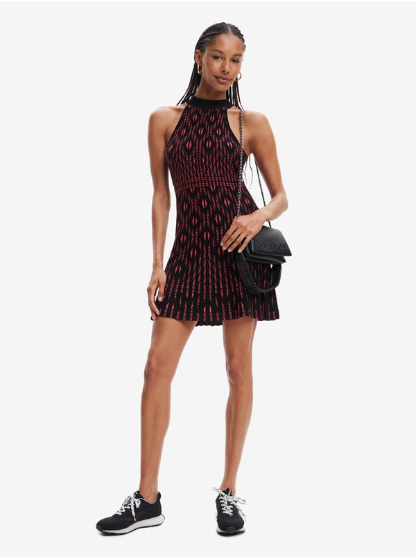 DESIGUAL Red and Black Women Patterned Dress Desigual El Havre - Women