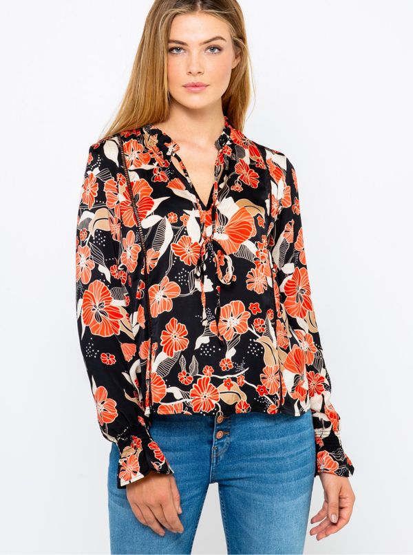 CAMAIEU Red-black floral blouse CAMAIEU - Ladies