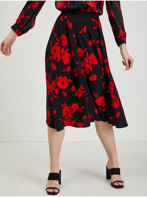 Orsay Red-black women's floral skirt ORSAY