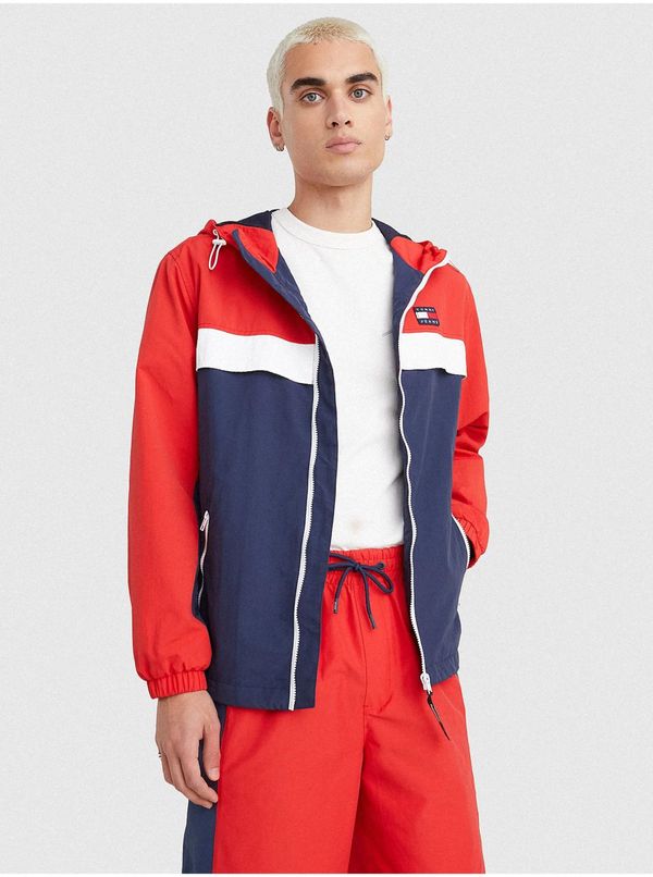 Tommy Hilfiger Red-blue Men's Lightweight Hooded Jacket Tommy Jeans Chicago - Men