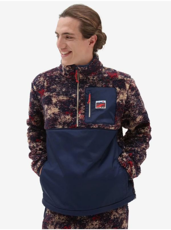 Vans Red-blue men's patterned sweatshirt made of artificial fur VANS - Men