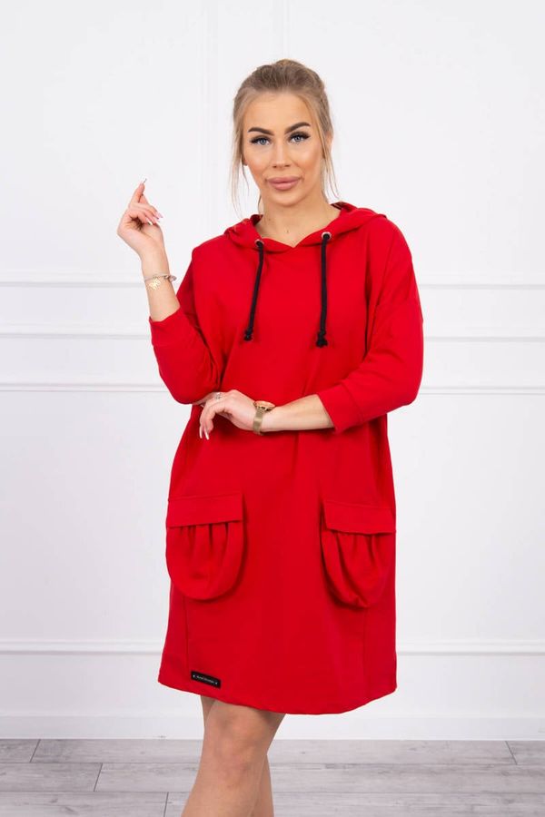 marka niezdefiniowana Red dress with a hood