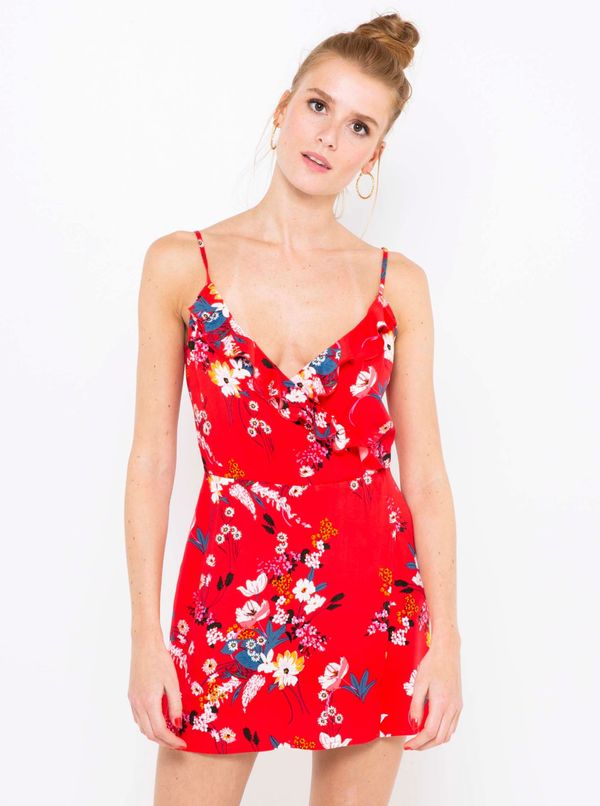 CAMAIEU Red Floral Short Overall CAMAIEU - Women