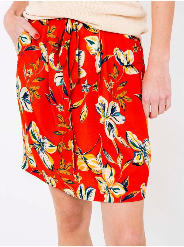 CAMAIEU Red Floral Skirt CAMAIEU - Women