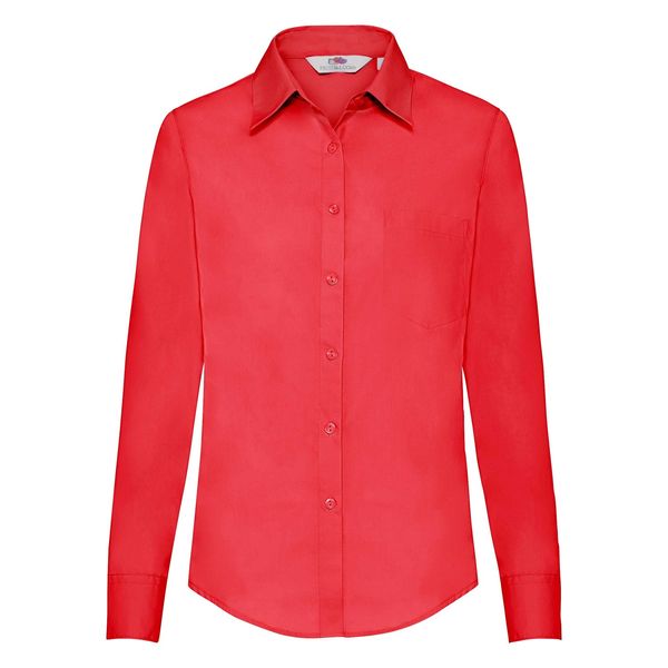 Fruit of the Loom Red ladies' classic poplin shirt Fruit Of The Loom