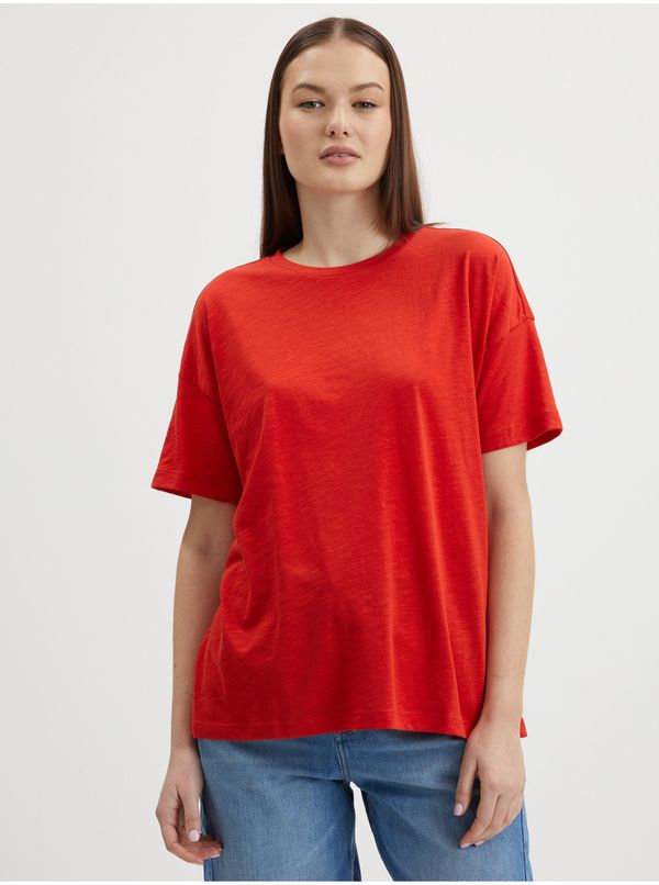 Noisy May Red loose basic T-shirt Noisy May Mathilde - Women