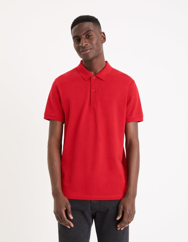 Celio Red men's basic polo shirt Celio Teone
