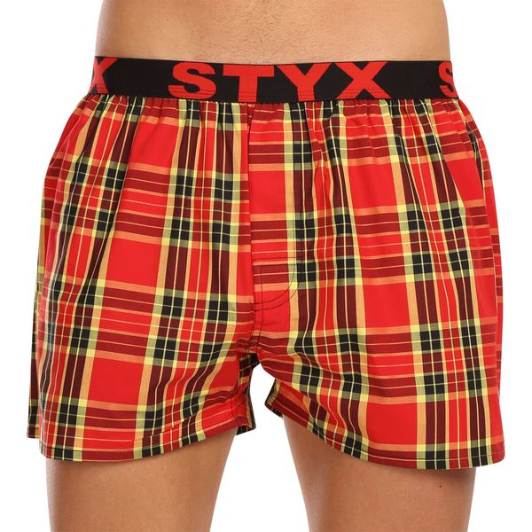 STYX Red men's checked boxer shorts Styx