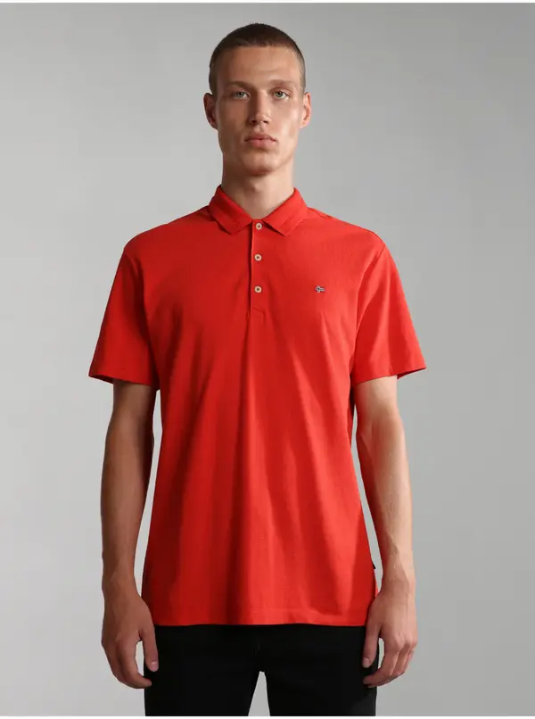 Napapijri Red Men's Polo T-Shirt NAPAPIJRI - Men's