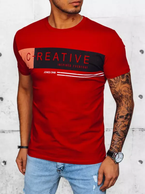 DStreet Red men's T-shirt with Dstreet print