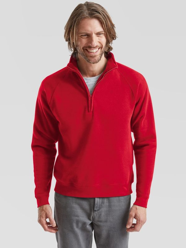 Fruit of the Loom Red Men's Zip Neck Sweat Fruit of the Loom