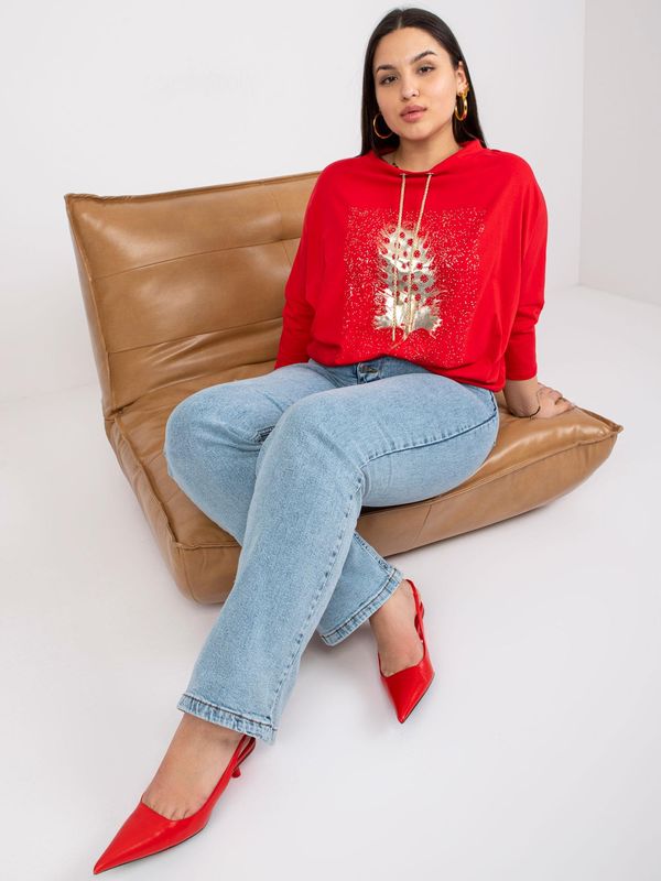 Fashionhunters Red Oversized Blouse with Baby Manon