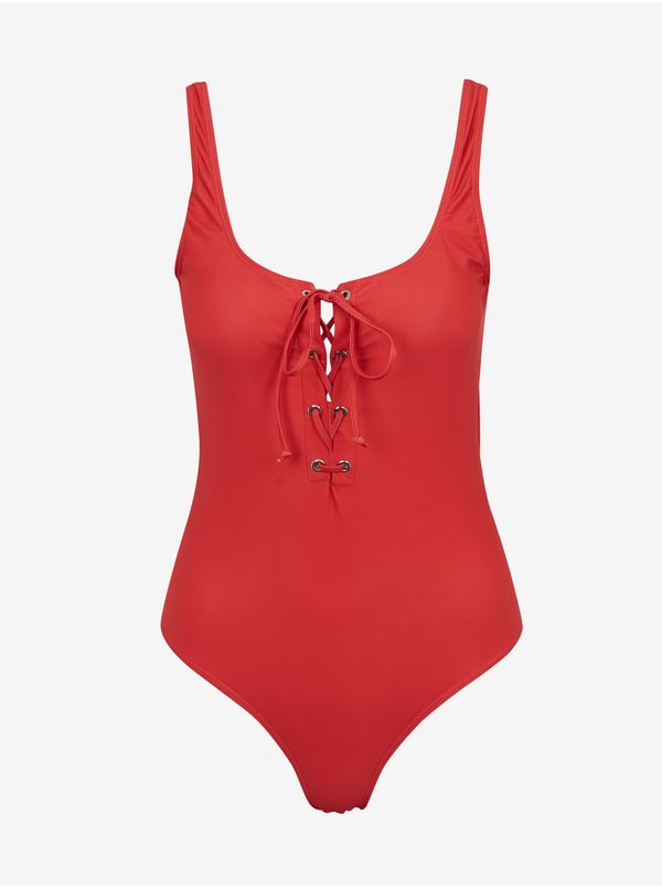 Noisy May Red Women's One-piece Swimsuit Noisy May Wave