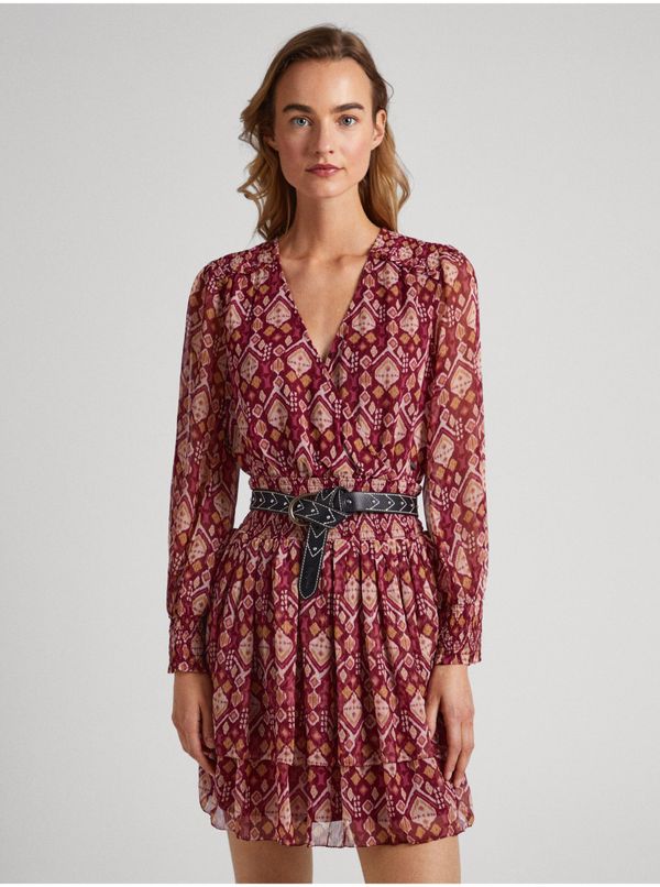 Pepe Jeans Red women's patterned dress Pepe Jeans Gala - Women's