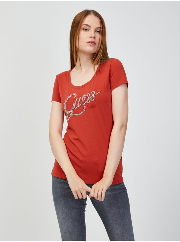 Guess Red Women's T-Shirt Guess Bryanna - Women