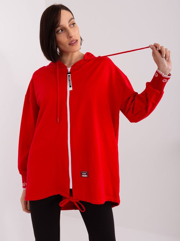 Fashionhunters Red Women's Zipper Hoodie