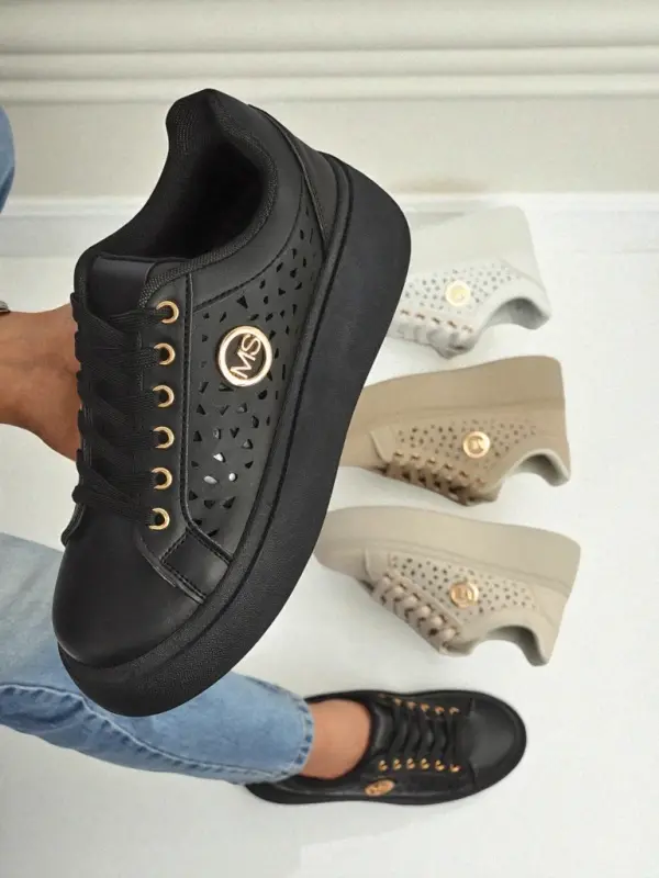 Resti Resti Aurelia Nero - Black platform made of eco-leather, model LH201-8