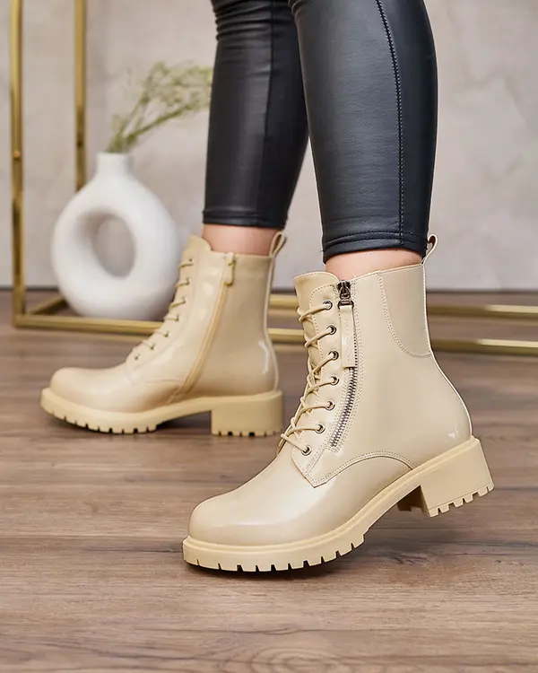 Resti Resti Beige eco leather women's Seddaga bagger boots