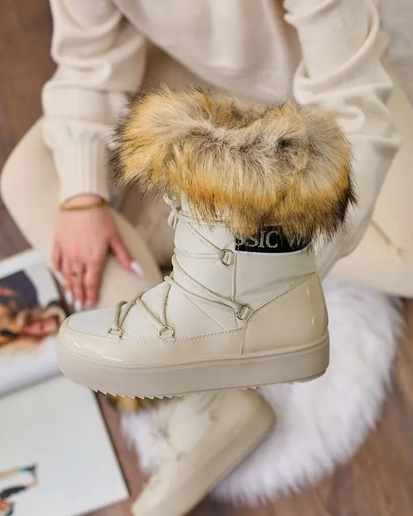 Resti Resti Beige slip-on boots a'la snow boots for women Gomllo