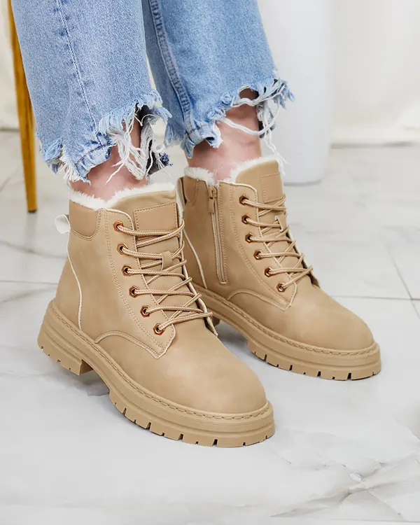 Resti Resti Beige women's insulated trapper boots Radoras