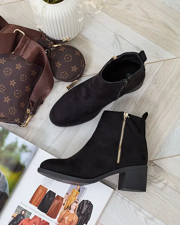 Resti Resti Black eco suede women's low stiletto boots Rejerry