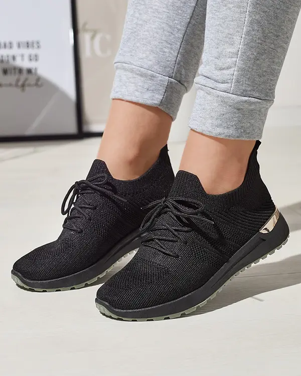 Resti Resti Black Fabric Women's Sports Shoes Ferroni- Footwear