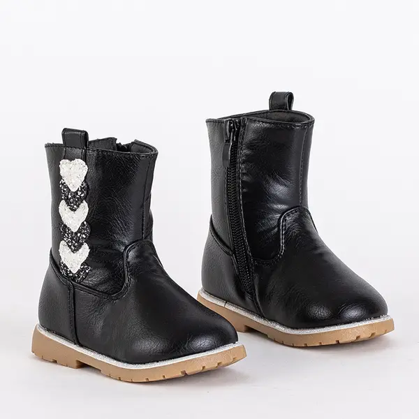 Resti Resti Black girls boots with a decorative upper Nokimi - Footwear