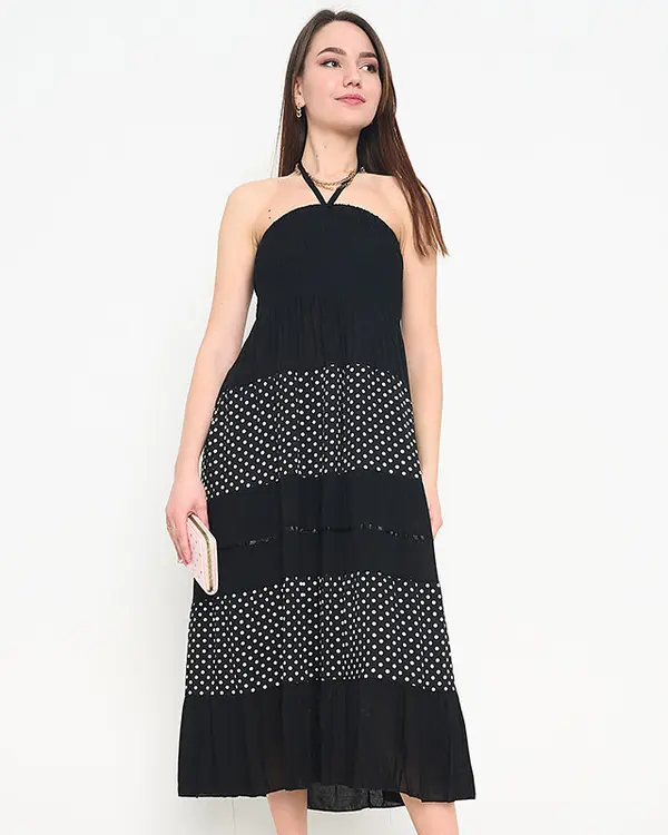 Resti Resti Black polka dot maxi skirt PLUS SIZE - Clothing