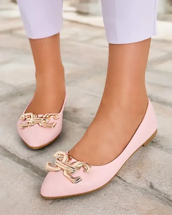 Resti Resti Black women's ballerina flats with a tip embellishment on the toe Figgda