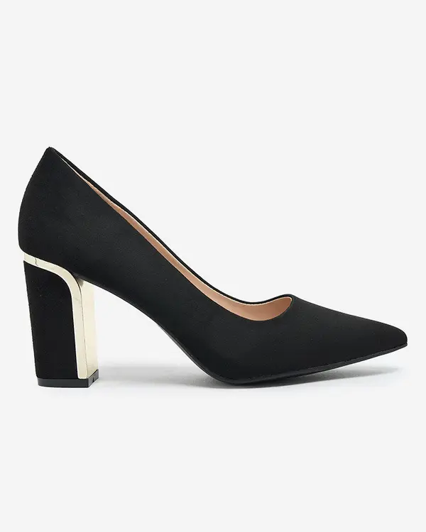 Resti Resti Black women's eco-suede post pumps Afrogosa