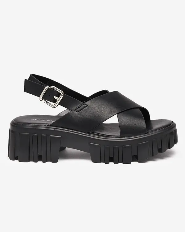 Resti Resti Black women's sandals on a massive Otida sole - Footwear