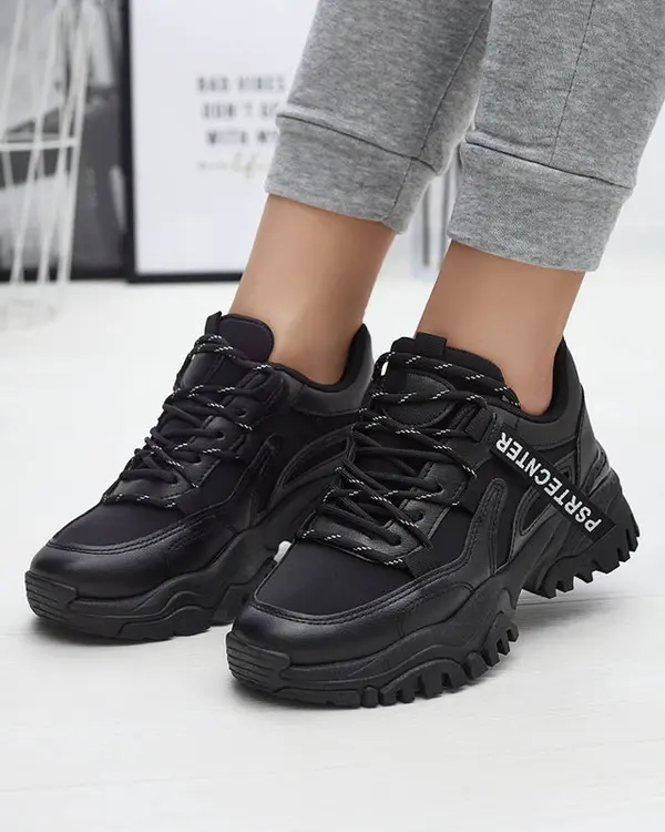 Resti Resti Black women's sneaker sports shoes Evilpo- Footwear