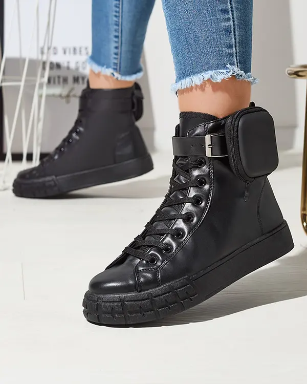 Resti Resti Black women's sport shoes with pouch Efiffe- Footwear