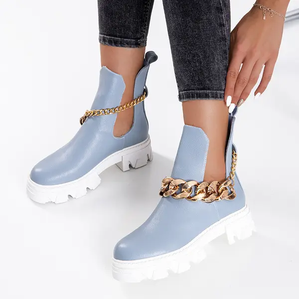 Resti Resti Blue women's boots with chain Tenkay - Footwear