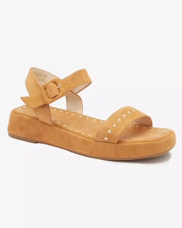 Resti Resti Brown women's sandals with rhinestones Franssia - Footwear