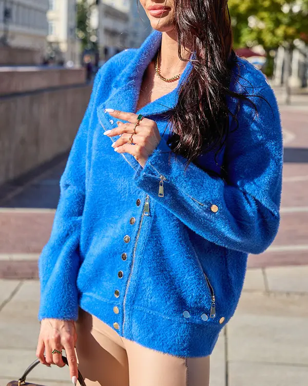 Resti Resti Brown women's unbuttoned sweater with pockets