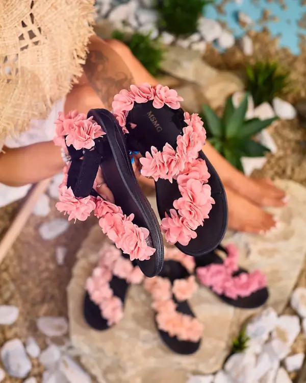 Resti Resti Coral women's sandals with flowers Alferroy